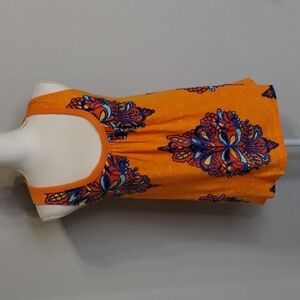 Anthropologie Akemi Kin tank neon halter floral tie neck size small relaxed